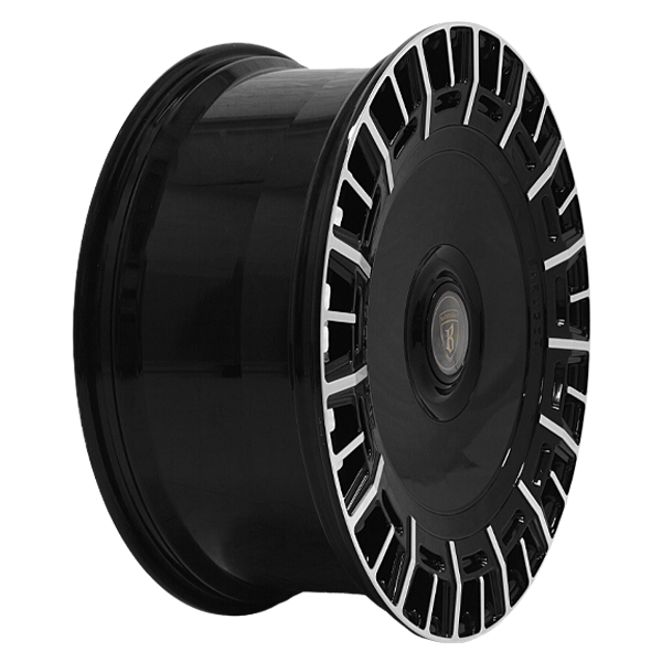 Concave shot of Barugzai Monoblok 22/23/24” alloy wheel in Gloss Black Polished